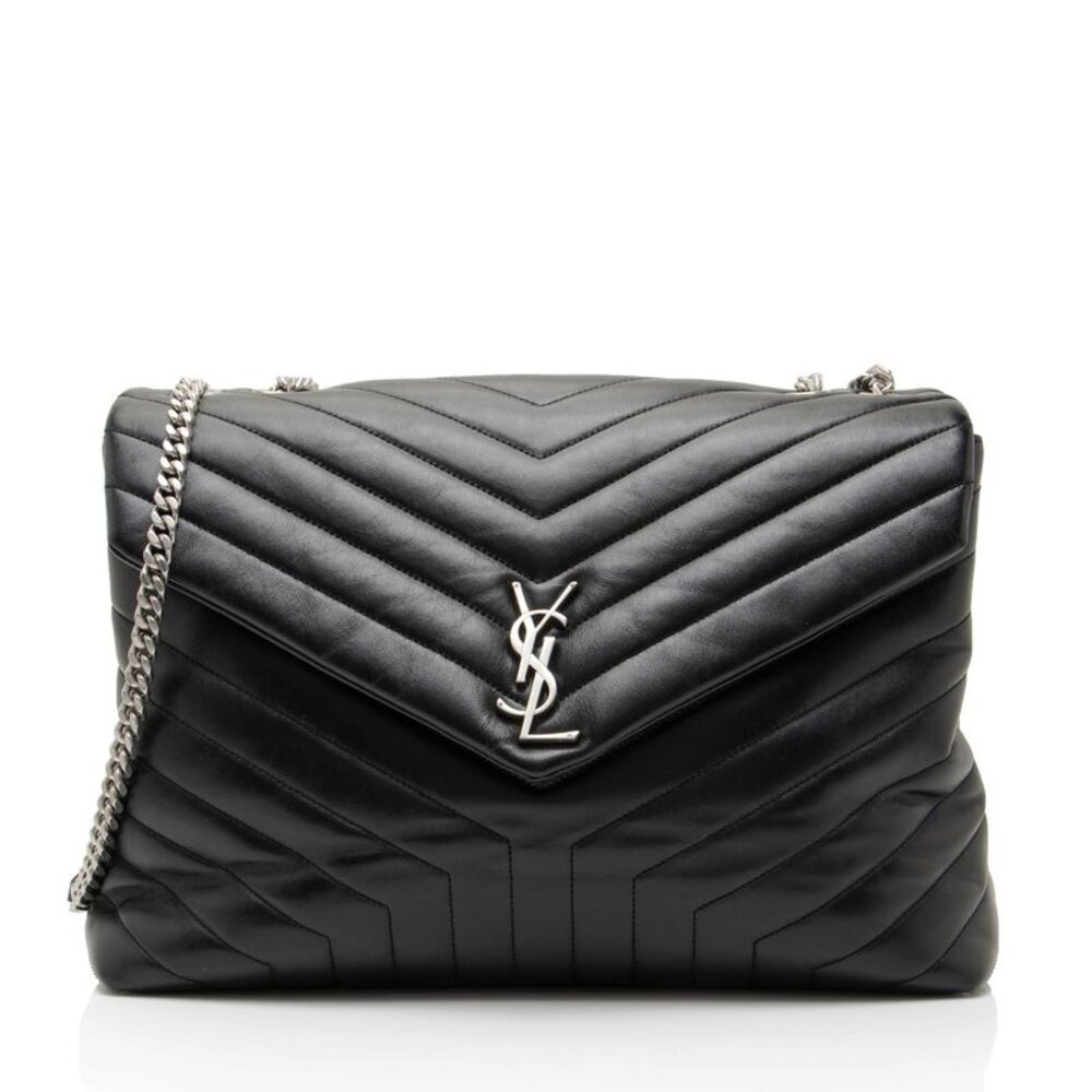 Saint Laurent Matelasse Calfskin Monogram LouLou Chain Large Shoulder Bag